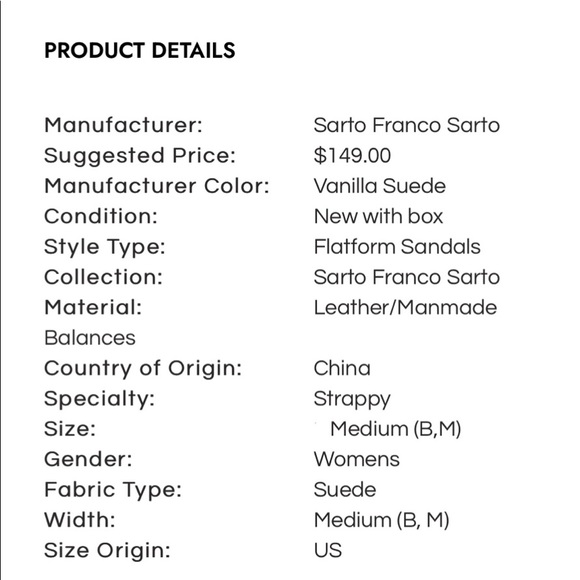 NIB (8.5) FRANCO SARTO BM vanilla suede Caroline cork leather platforms - Picture 5 of 14